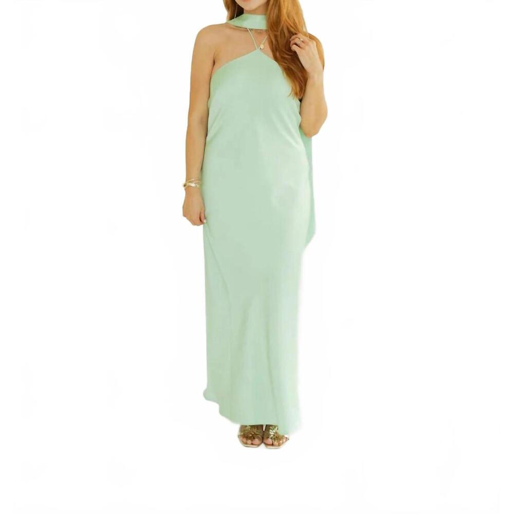NEW LUCY PARIS devon halter scarf dress in light green